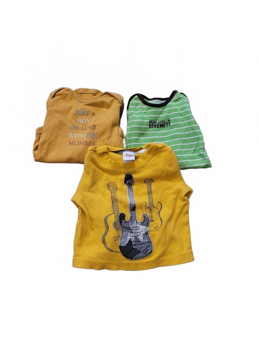 Boys long sleeve onesie shirt bundle Size 12 months